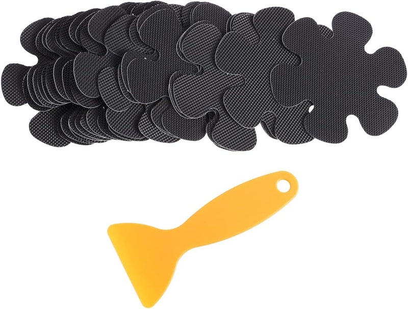 20 Black Non Slip Bathtub Stickers Flower Shaped Safety Decals for Shower - Image 1