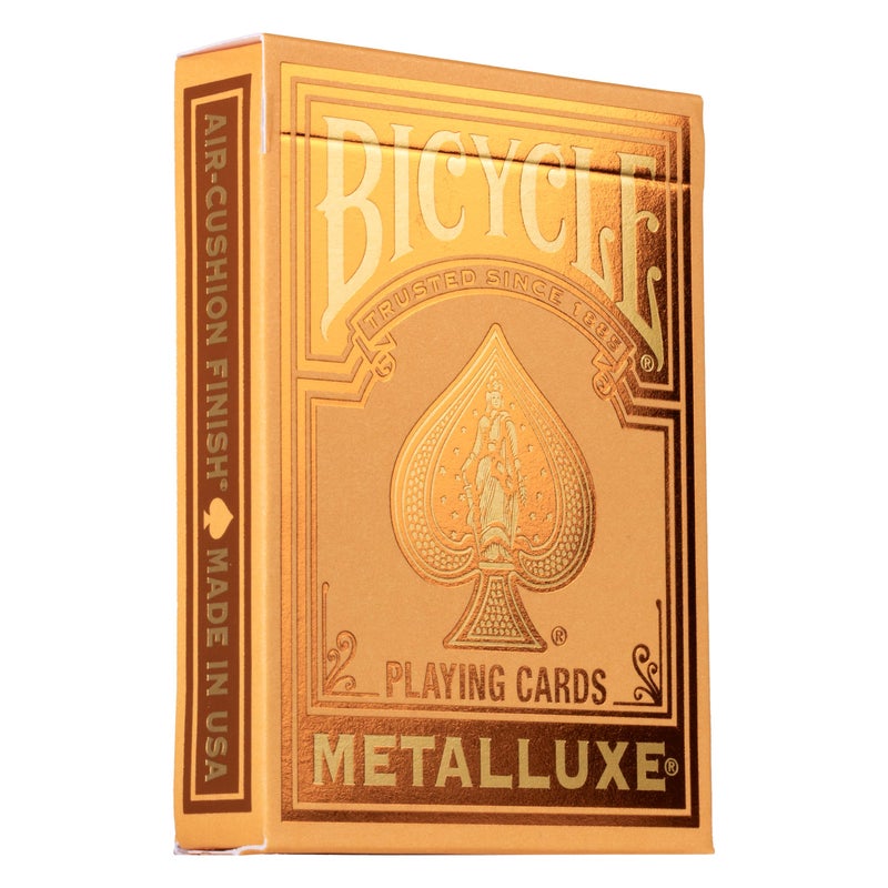 Bicycle Metalluxe Orange Playing Cards - Premium Metal Foil Finish - Poker Size - Image 1