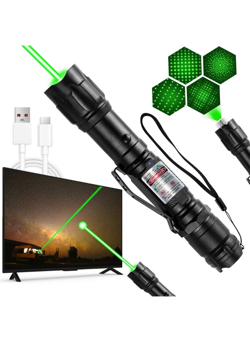 Zedtron Rechargeable Green Line Light Flashlight Long Distance Range for TV, LED, LCD Screens Tactical Flashlights Presentation Office, Outdoors, Astronomic, Construction - Image 1