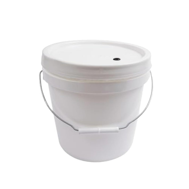 Fastrack 2 Gallon Fermenting Bucket with Lid | White | Food Grade Plastic Container with Handle | BPA-Free for Beer, Wine, Beverages & Food Storage - Image 1