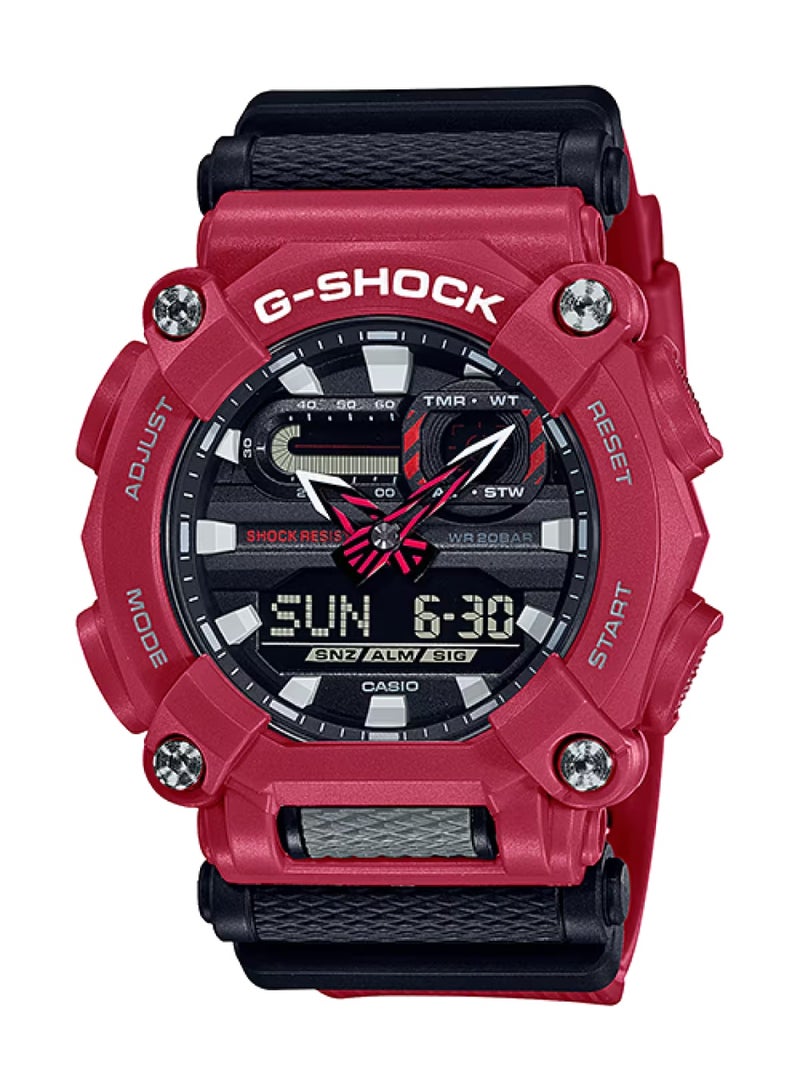 كاسيو ساعة كاسيو جي-شوك ​​للرجال، أنالوج-رقمي، حمراء اللون - GA-900-4ADR - Image 1