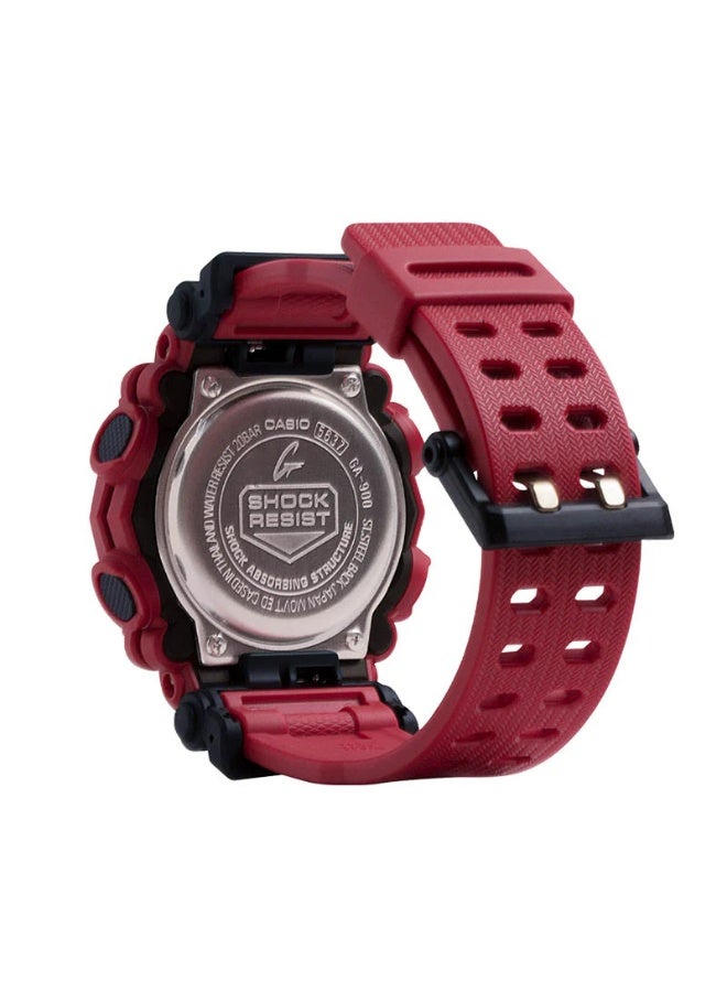كاسيو ساعة كاسيو جي-شوك ​​للرجال، أنالوج-رقمي، حمراء اللون - GA-900-4ADR - Image 4