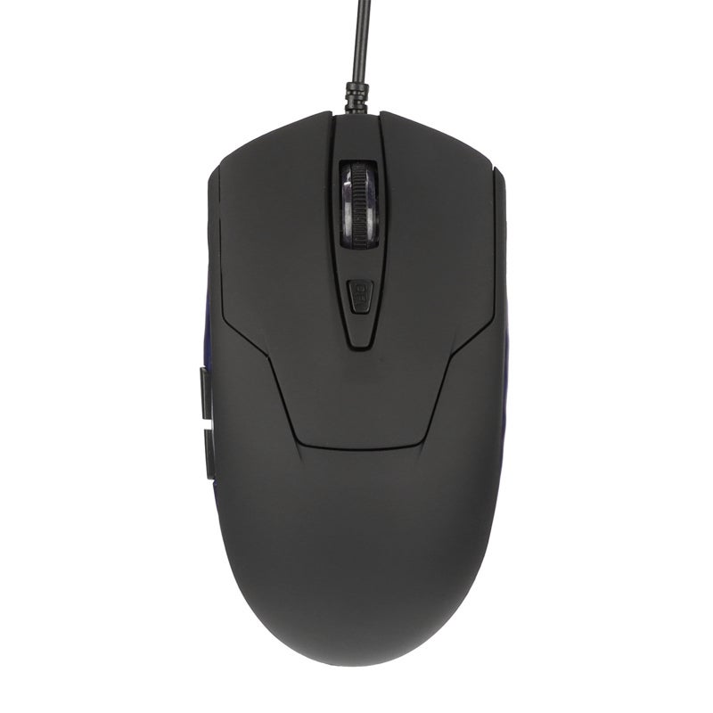 Wired Gaming Mouse: Type C, 800/1200/1600/2400 Adjustable DPI, Ergonomic Comfort Grip - Blue Backlit, Nonslip Wheel, Multimedia Keys for Office, Study, Gaming Use - Image 1