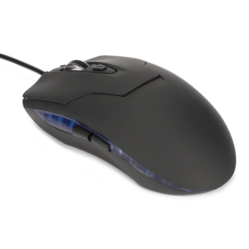 Wired Gaming Mouse: Type C, 800/1200/1600/2400 Adjustable DPI, Ergonomic Comfort Grip - Blue Backlit, Nonslip Wheel, Multimedia Keys for Office, Study, Gaming Use - Image 5