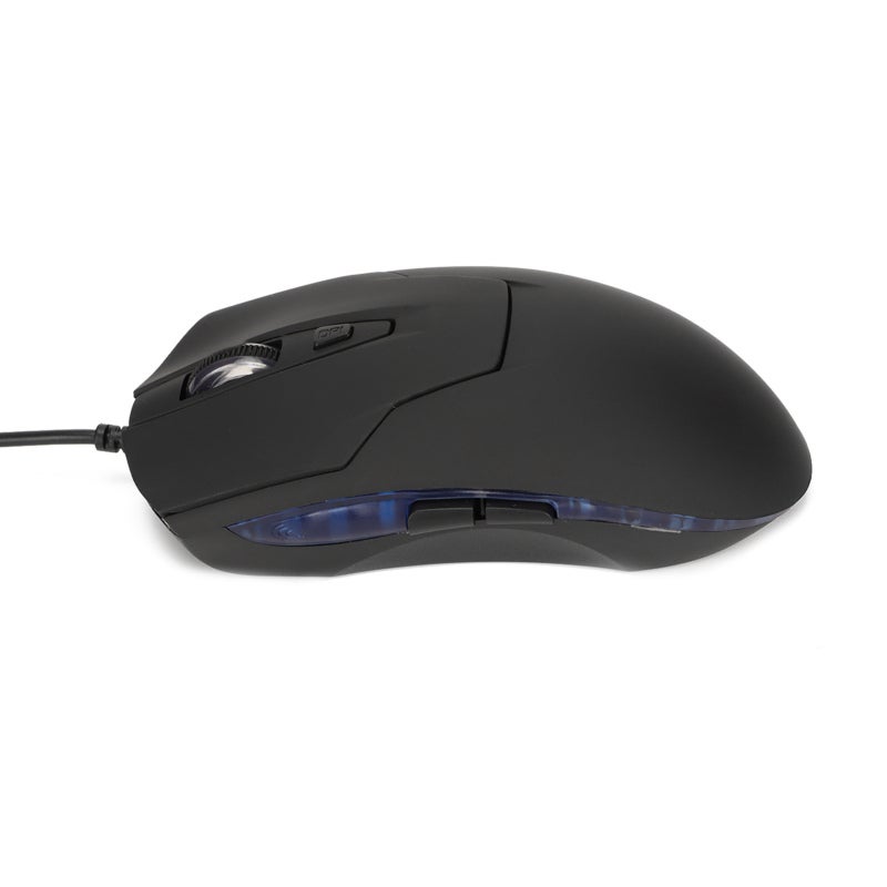 Wired Gaming Mouse: Type C, 800/1200/1600/2400 Adjustable DPI, Ergonomic Comfort Grip - Blue Backlit, Nonslip Wheel, Multimedia Keys for Office, Study, Gaming Use - Image 2