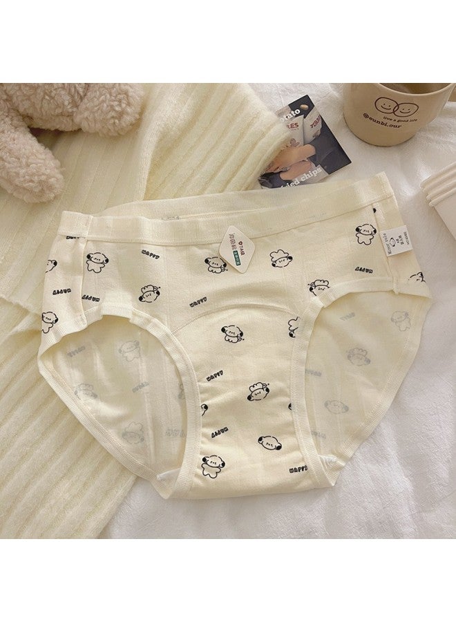 7a Antibacterial 18cm Long Crotch Cotton Crotch Cute Puppy Ladies Underwear Solid Color Girls Waist Ladies Triangle