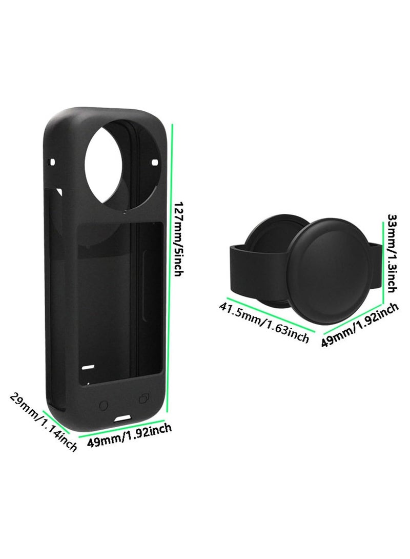Silicone Protective Case Compatible with Insta360 x4,Insta360 X4 Panoramic Sports Camera Dustproof Drop-Proof Protective Cover + Lens Cap  - Image 2