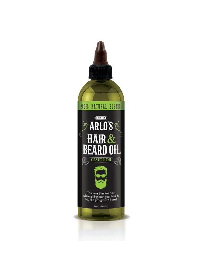 Arlo's Hair and Beard Oil with Castor Oil 8 oz. - Hair Oil, Mustache Oil and Beard Oil Growth - Image 1