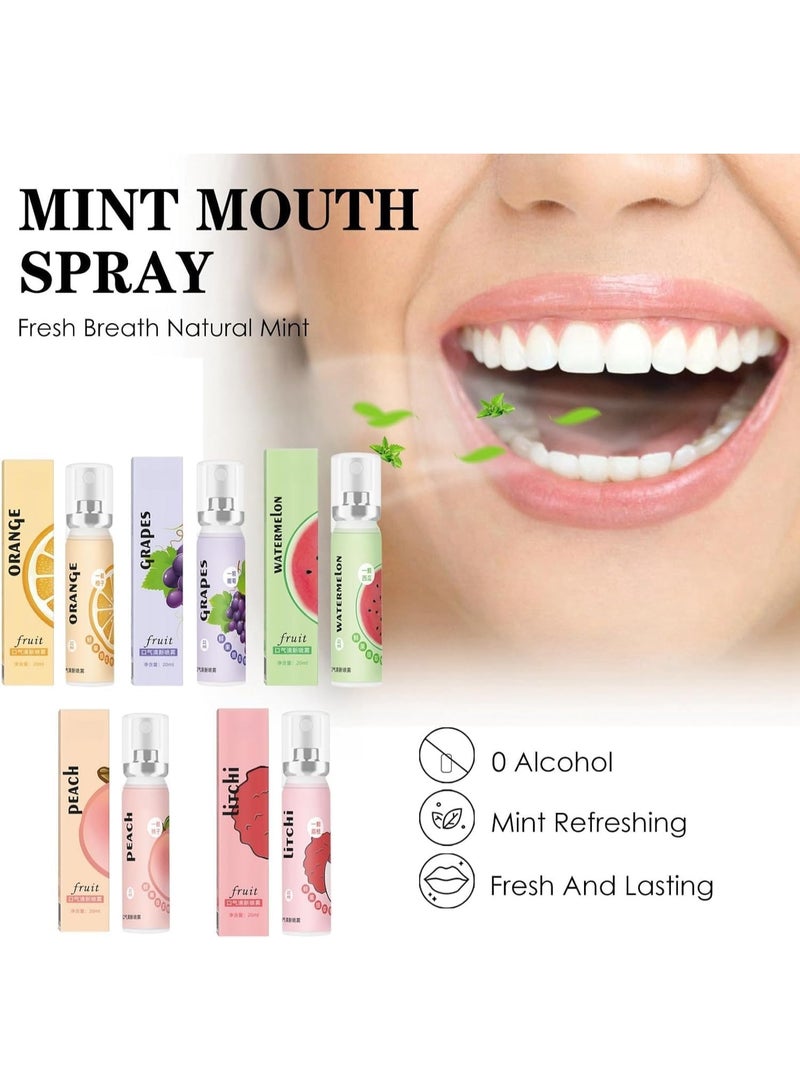 بخاخ الفم الفموي للفواكه ، 5 قطع بخاخ فم محمول للبالغين ، معطر ، بديل غسول الفم ، نكهة الفاكهة الطازجة ، علاج رائحة الفم الكريهة ، بخاخ العناية بالفم ، غسول الفم لرائحة الفم الكريهة 20 مل * 5 قطع - Image 2