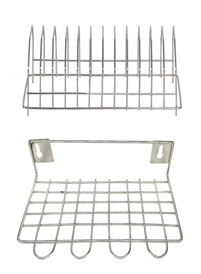 Oc9 Stainless Steel Plate Stand/Dish Rack & Wall Mounted Ladle Stand for Kitchen - Image 1