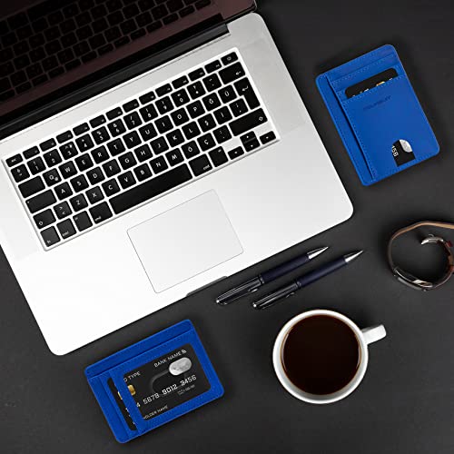 TOURSUIT Travel Minimalist Slim Front Pocket Wallet for Men Women, RFID Blocking Credit Card Holder Case (Dark Blue) - Image 5
