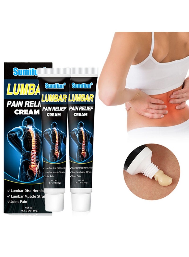 Sumifun 2 Pieces Of Lumbar Pain Relief Cream，Deep Soothing Back，Neck，Hands And Feet Joints，Relieve Muscle Soreness，Easy To Absorb （20g + 20g） - Image 1