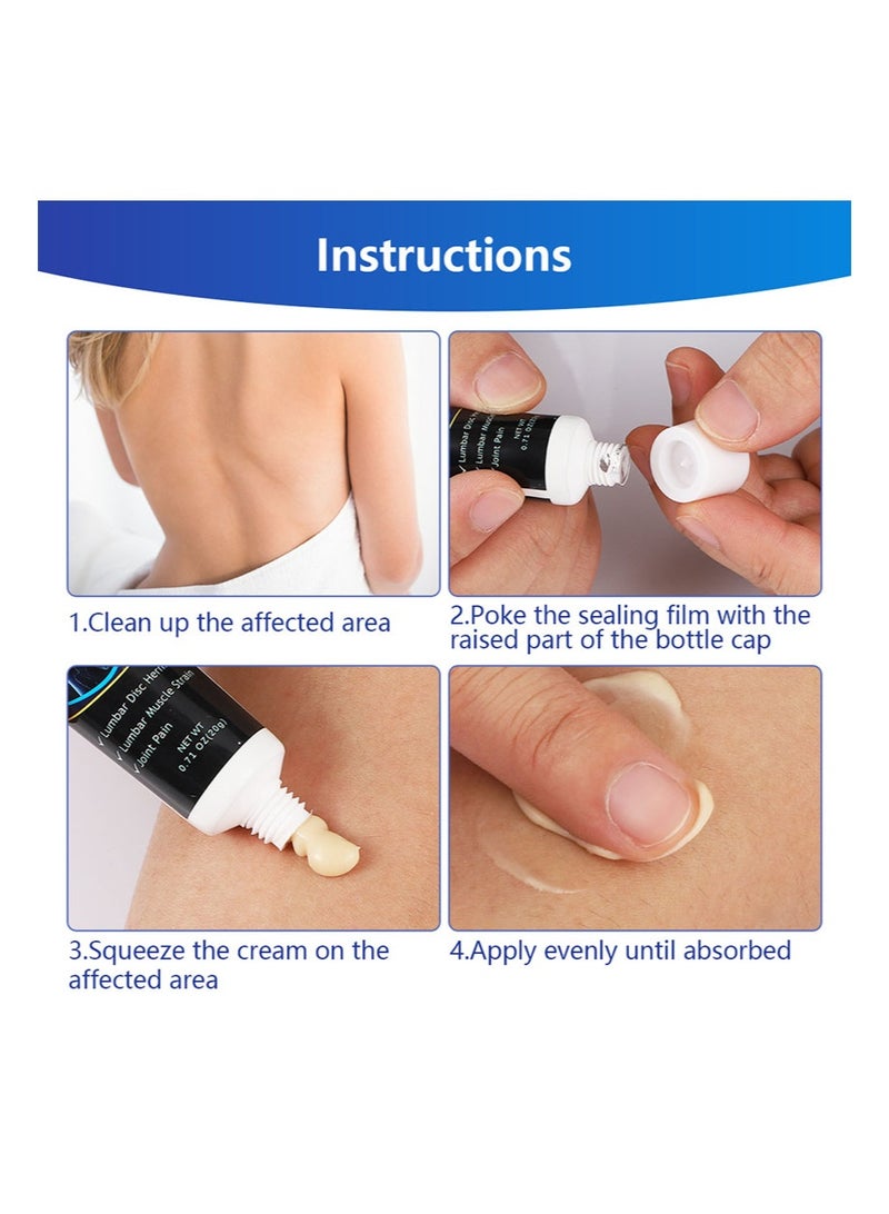 Sumifun 2 Pieces Of Lumbar Pain Relief Cream，Deep Soothing Back，Neck，Hands And Feet Joints，Relieve Muscle Soreness，Easy To Absorb （20g + 20g） - Image 4