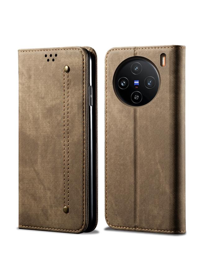 The Bros Case For vivo X100 Pro Denim Texture Flip Leather Phone Case