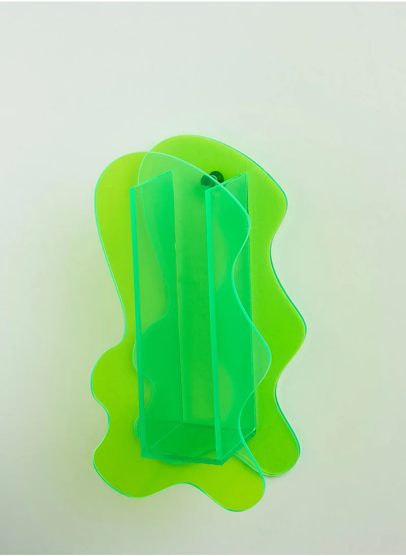Flamingo Candles Neon Green Abstract Vase