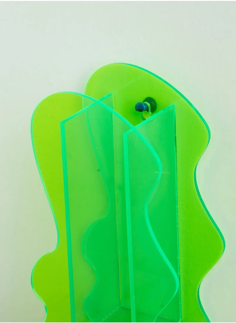 Flamingo Candles Neon Green Abstract Vase