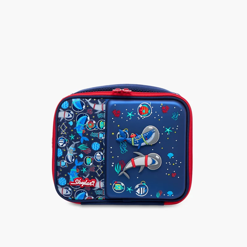 سكيلار Lunch/Cooler Bag-Astronut Shark-3D Accessories-1 Cmprt- (Polyester) Navy Blue \ 24.5X10X21