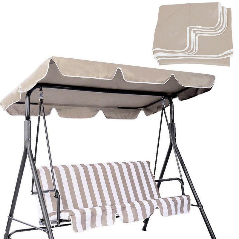 1pc Swing Sunshade Cover Cloth Swing Awning Swing Canopy Replacement Porch Cover for Swing (Beige 142x120cm) - Image 4