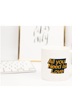 LIT All You Need Is Love Coffee Mug White Ceramic Mug  - Image 2