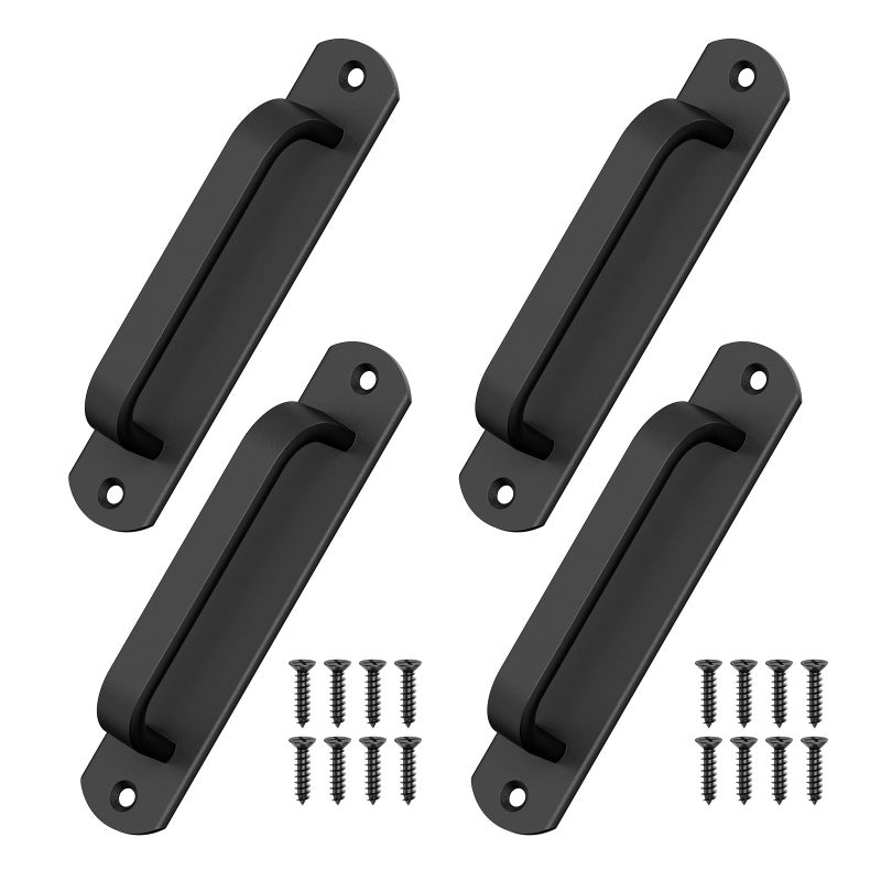 Mixizigoz 57 Inch Sliding Barn Door Handle Aluminium Alloy Cabinet Pull Handles for Closet Drawer Garage Fence Door Bunk Bed Safe Handrail Comfy Grip LongLasting Use 4 Black - Image 2