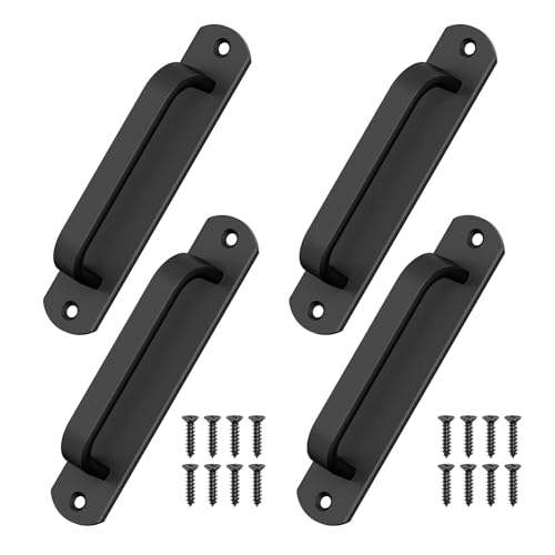 Mixizigoz 57 Inch Sliding Barn Door Handle Aluminium Alloy Cabinet Pull Handles for Closet Drawer Garage Fence Door Bunk Bed Safe Handrail Comfy Grip LongLasting Use 4 Black - Image 1