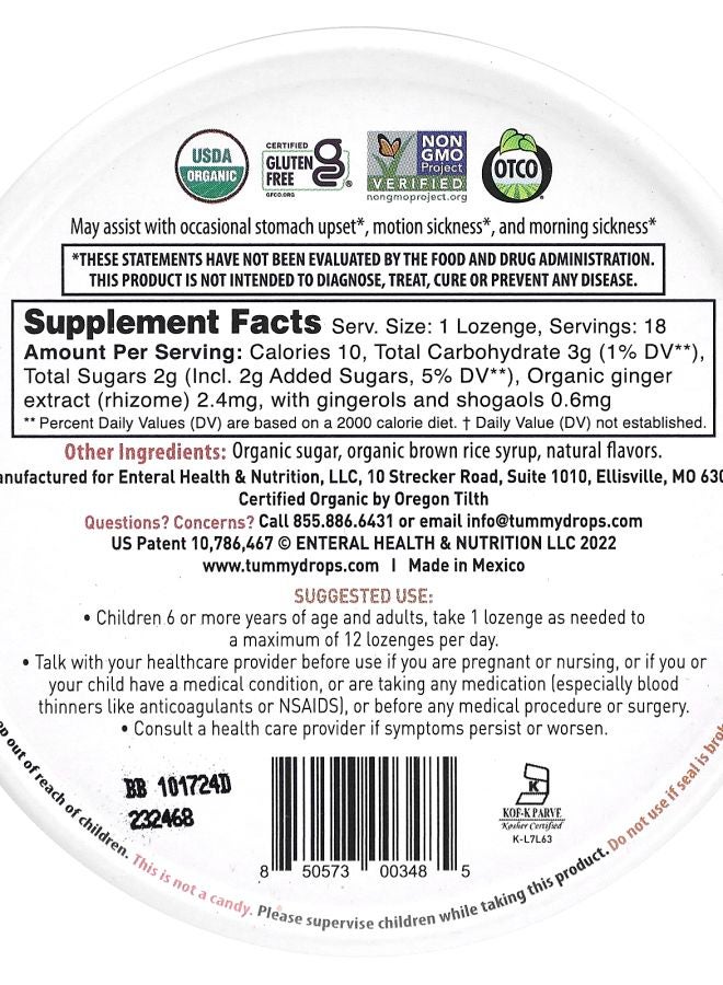 TUMMYDROPS Double Ginger Peach 18 Lozenges - Image 2