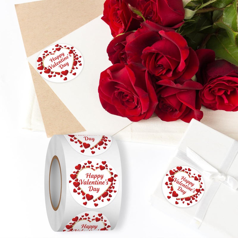 Heyfibro 500 PCS 1.5 Inch Happy Valentines Day Stickers Roll for Small Business, Gift Packing, Envelope Seals, Cards, Candy Bags, Party Supplies (Love Hearts) - Image 4