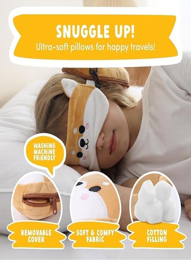 Burmy Pillow with Eye Mask for Kids, Teenagers, Travel Accessories for Airplane,Neck Pillow,Travel Pillow with Eye Mask for Sleeping, Multicolor & Design - Image 4