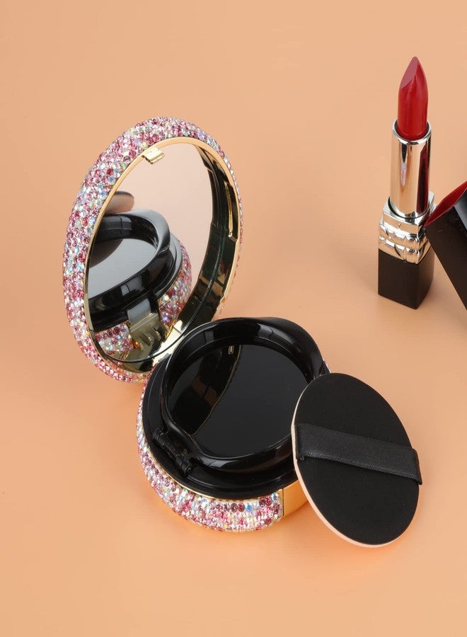 KEYPOWER Makeup Powder Compact Empty Container with Bling Diamond Design, Pink, for Home, Travel/On-the-go, Professional Use - Image 4