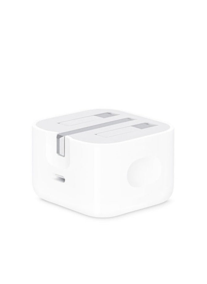 BGM - 20W Foldable Fast Charging Wall Adapter Compatible with Apple iPhone 12 Pro Max/11 Pro Max/SE, iPad White - Image 1