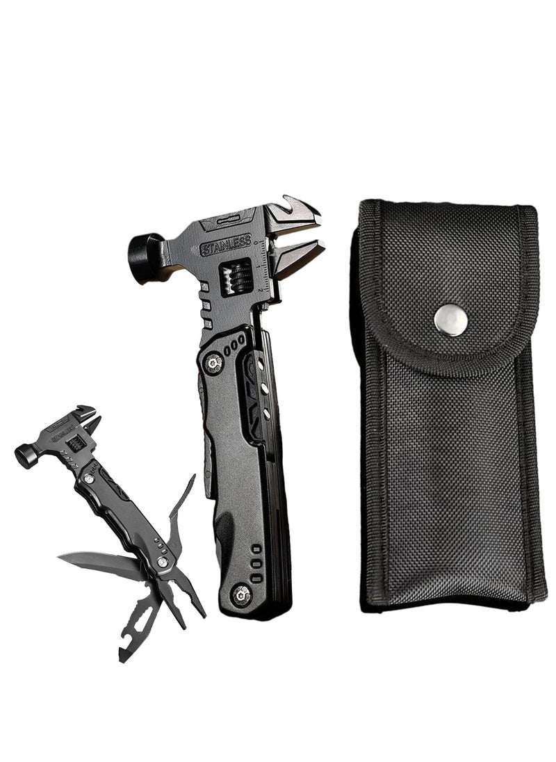 SYOSI Hammer Multitool 16 In 1 Multi Tool Pliers Outdoor Survival Hammer Multitool Camping Gear Cool Gadgets Multi Screwdriver Tool for Men Gifts Outdoor Hiking Home DIY Use  - Image 1