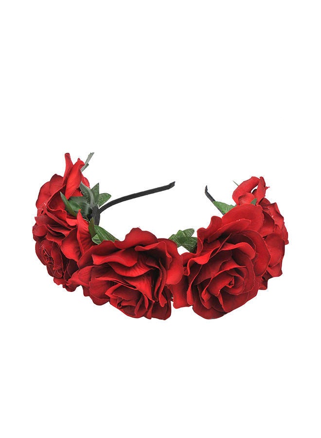 NIBEMINENT Rose Pattern Headband Red - Image 1