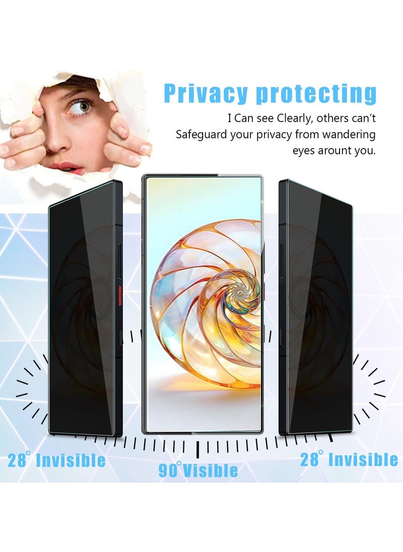 Generic 1 Pack for ZTE Nubia Red Magic 9 Pro / 9 Pro+ / 9 Air Privacy Screen Protector,Anti-Spy Tempered Glass flim,9H Hardness,Anti-Scratch, Case Friendly, Bubble Free  - Image 2