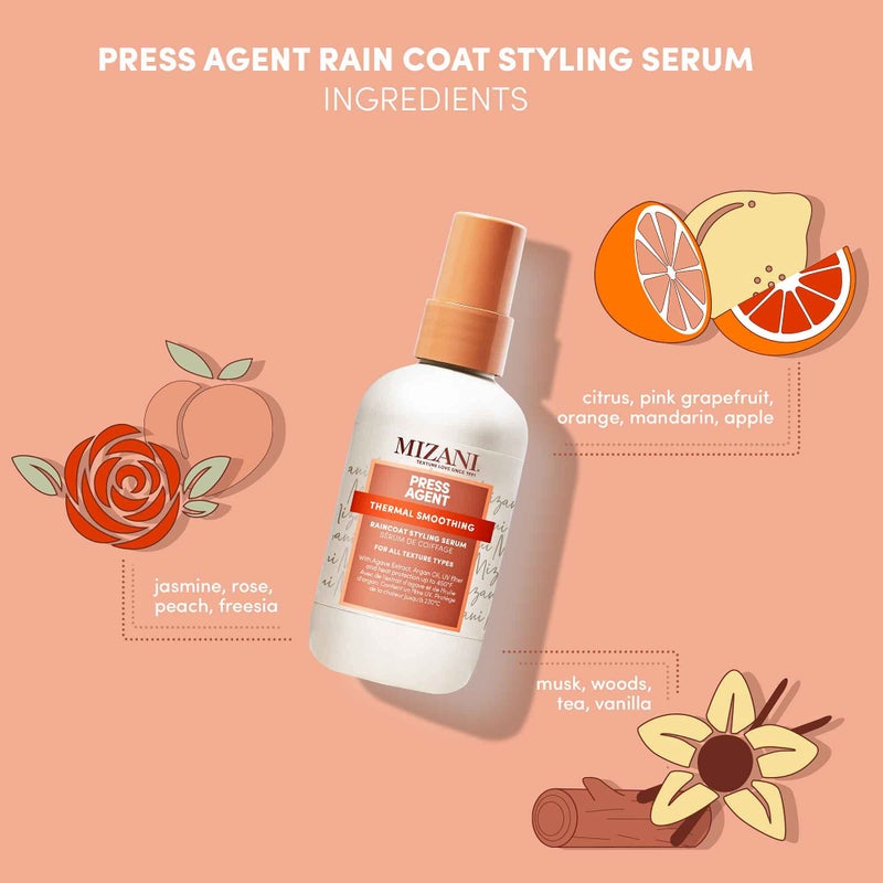 Mizani Press Agent Blow Dry Serum - Heat Styling Serum, Moisturizes & Protect Hair from Blowouts,Thermal Smoothing and Heat Protection For Dry, Frizzy Hair, With Argan Oil - Image 4
