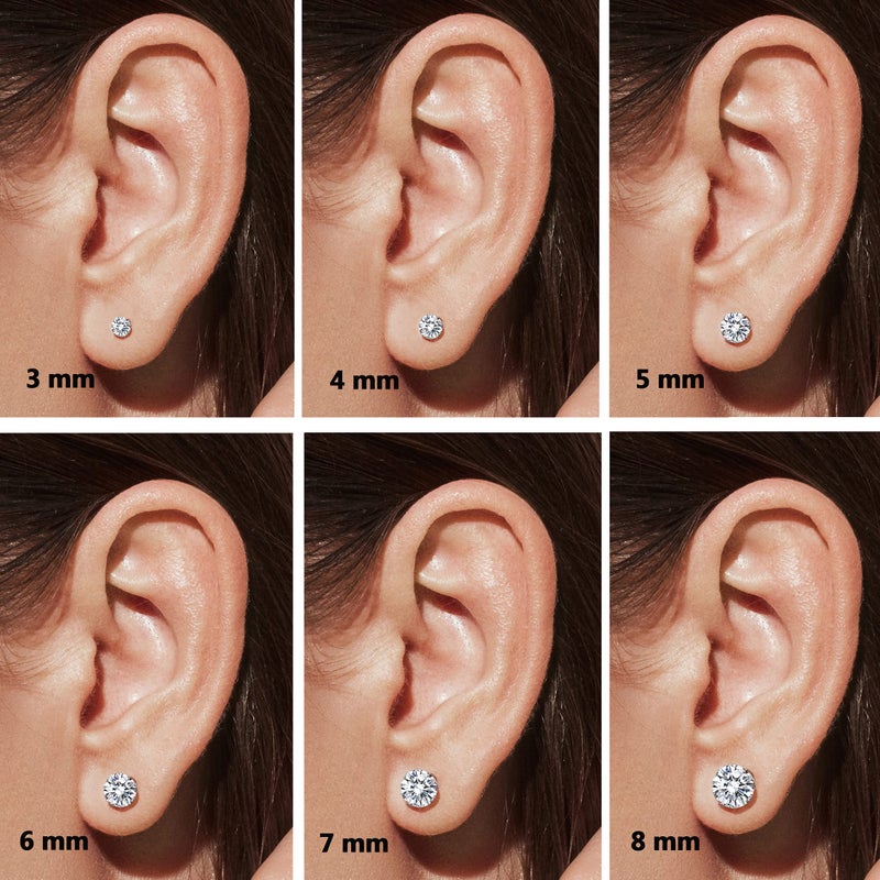 EIELO 12Pairs Clear Plastic CZ Studs Earrings for Women Men Acrylic Post Hypoallergenic Stud Earring Round Square CZ Rhinestone Ear Studs Piercing Retainers - Image 5