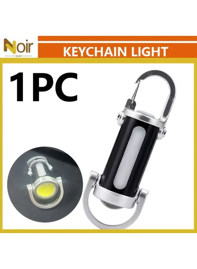 1pc Mini Keychain Light Portable LED Flashlight USB Rechargeable Emergency Lantern - Image 1