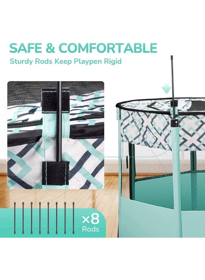 NeoStyle Large Foldable Pet Playpen Tent, Portable Pet Play Pen, Cat Delivery Room, Indoor and Outdoor Travel Playpen for Dogs, Cats and Rabbits with Free Carrying Case, 110 * 110 * 60cm(green) - Image 4