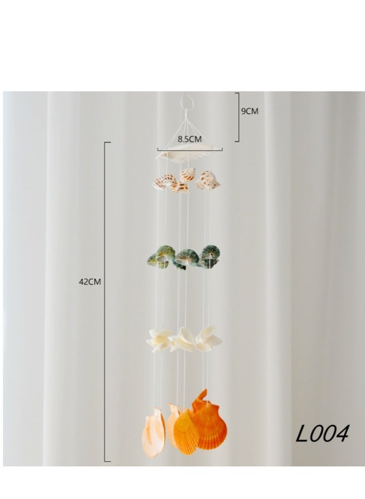 الواحة-TH زينة يدوية الصنع على شكل صدفة بحرية وجرس رياح - عبوة واحدة