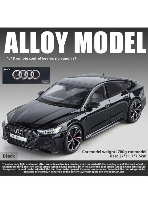 Genuine Authorization 1:18 Audi RS7 Car Model Simulation Alloy Remote Key Car Model Collection Ornaments Toys-Color:1:18 Genuine Authorized Audi Rs7 [black-remote Key Version]