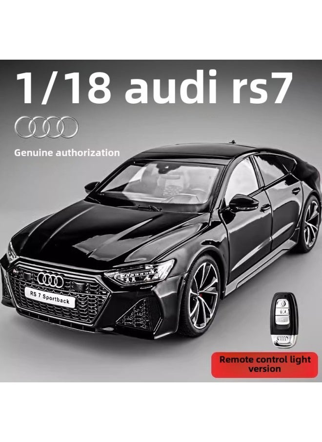 null - Genuine Authorization 1:18 Audi RS7 Car Model Simulation Alloy Remote Key Car Model Collection Ornaments Toys-Color:1:18 Genuine Authorized Audi Rs7 [black-remote Key Version] - Image 1