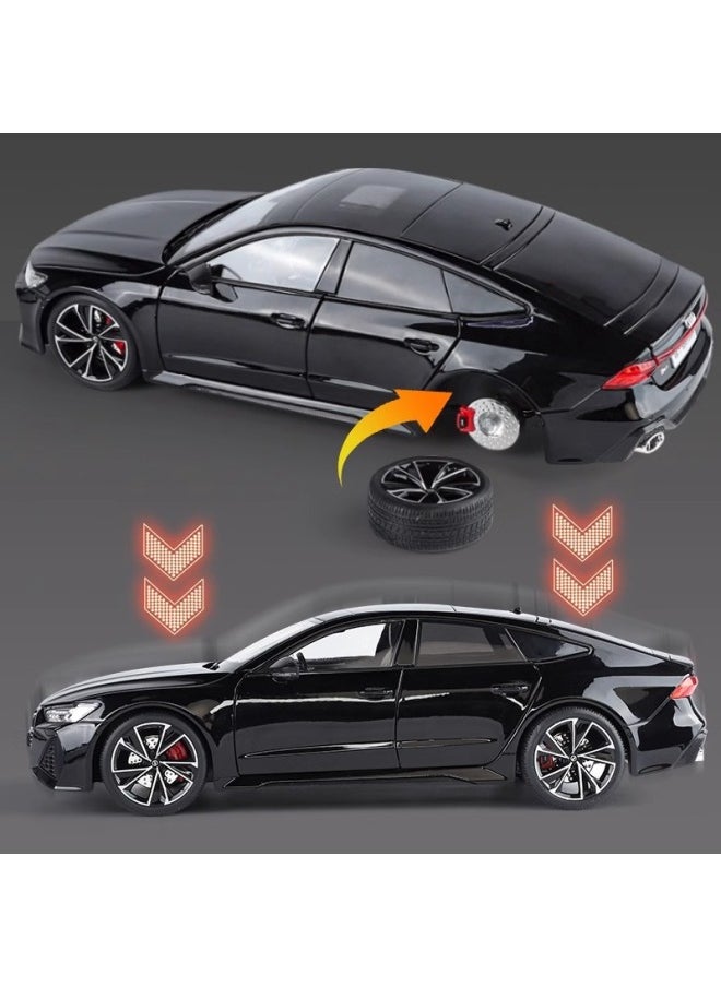 null - Genuine Authorization 1:18 Audi RS7 Car Model Simulation Alloy Remote Key Car Model Collection Ornaments Toys-Color:1:18 Genuine Authorized Audi Rs7 [black-remote Key Version] - Image 1