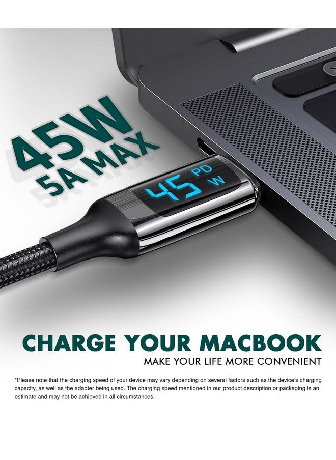 Wayona - Wayona USB C to USB C 100W LED Power Display Type C to C Fast Charging Cable for Iphone 16 Series, iPhone 15 Pro,Macbook, Laptops, Samsung Galaxy S24 Ultra, S23, Flip,Google Pixel (1.5M, Black) - Image 1