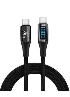 Wayona USB C to USB C 100W LED Power Display Type C to C Fast Charging Cable for Iphone 16 Series, iPhone 15 Pro,Macbook, Laptops, Samsung Galaxy S24 Ultra, S23, Flip,Google Pixel (1.5M, Black)