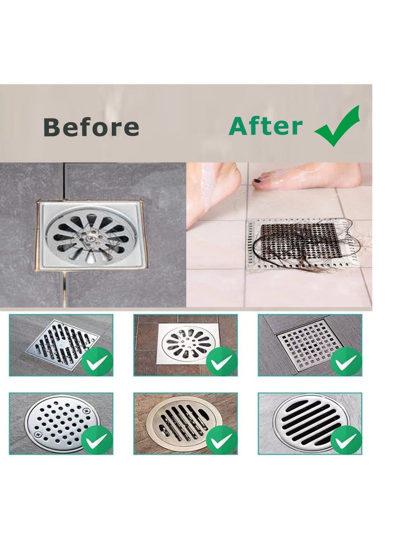SOLARAE Shower Drain Hair Catcher, 2 Pack Hair Stopper Shower Drain Covers, with 1 Pcs Flexible Sink Cleaning Brush, Stable Hair Drain Catcher Bathtubr, for Bathroom Bathroom and Kitchen - Image 2