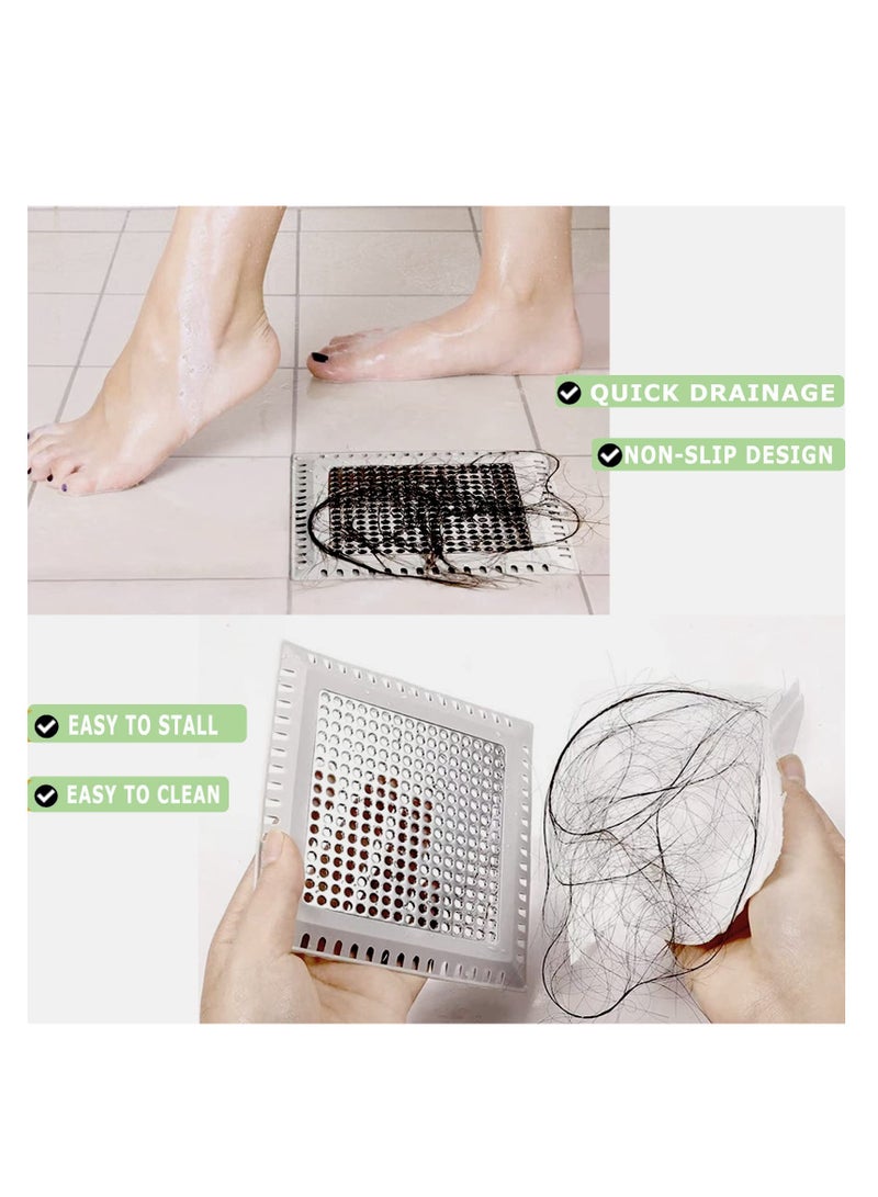 SOLARAE Shower Drain Hair Catcher, 2 Pack Hair Stopper Shower Drain Covers, with 1 Pcs Flexible Sink Cleaning Brush, Stable Hair Drain Catcher Bathtubr, for Bathroom Bathroom and Kitchen - Image 4