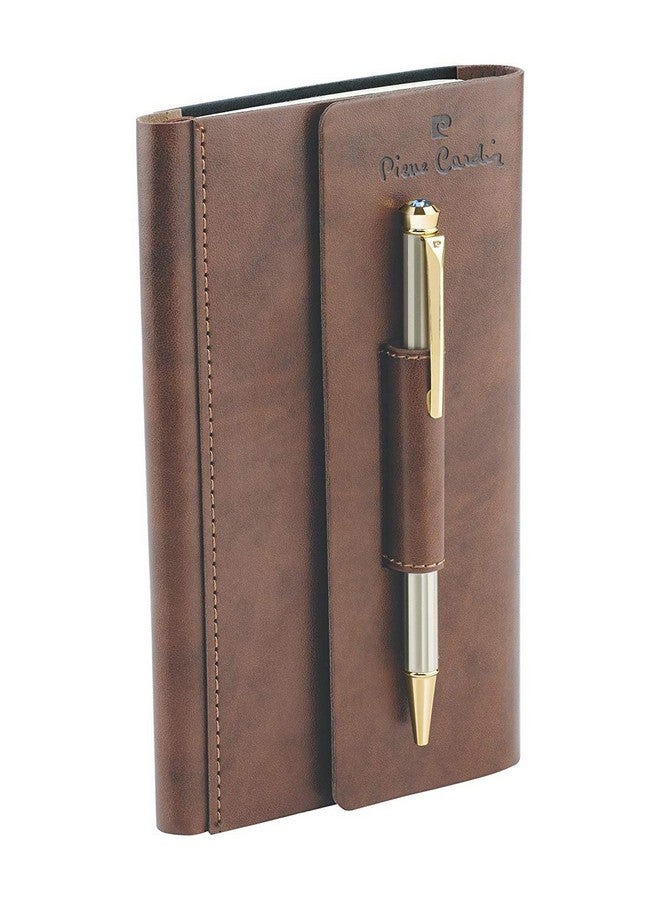 pierre cardin Business Gift Set | Luxorious Chorme Finished Ball Pen & Premium Leather Black Diary | Ideal For Rakhi, Festive & Corporate Gifting - Image 1