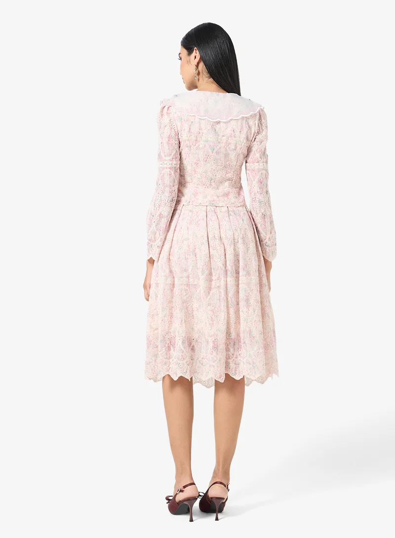 خزانة Prined Lace Top & Skirt Set