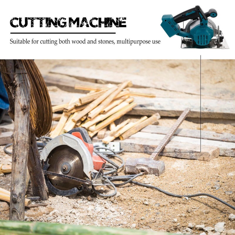 5 Inch Brushless Circular Saw for Masonry Wood Cutting Handheld Multifunctional Power Tool Dark Green - Image 4