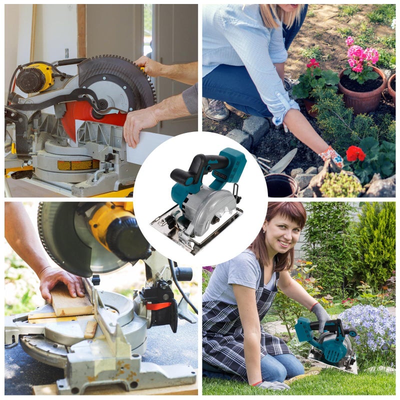 5 Inch Brushless Circular Saw for Masonry Wood Cutting Handheld Multifunctional Power Tool Dark Green - Image 5