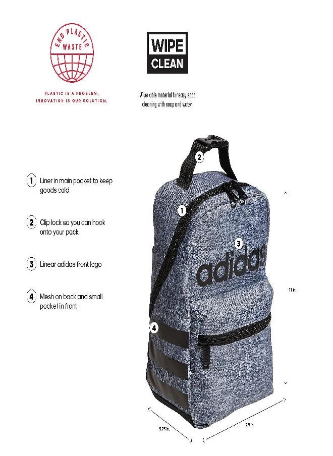 Adidas adidas Santiago 2 Insulated Lunch Bag, Jersey Onix Grey/Black, One Size  - Image 2